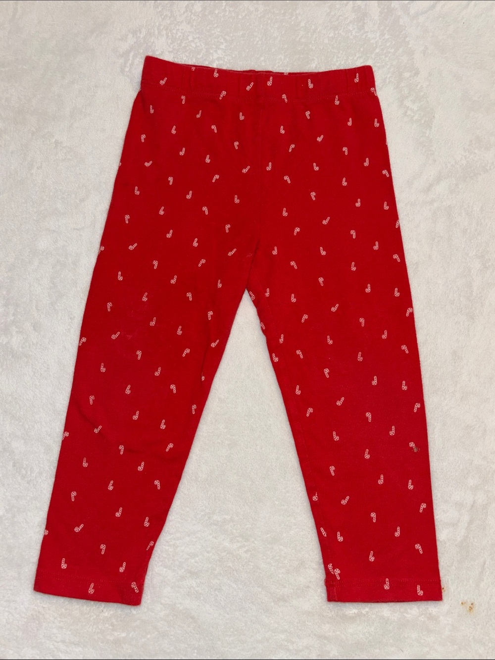 (3 for $10) George Red Kids Leggings with Mini Candy Cane Print 18-24 months